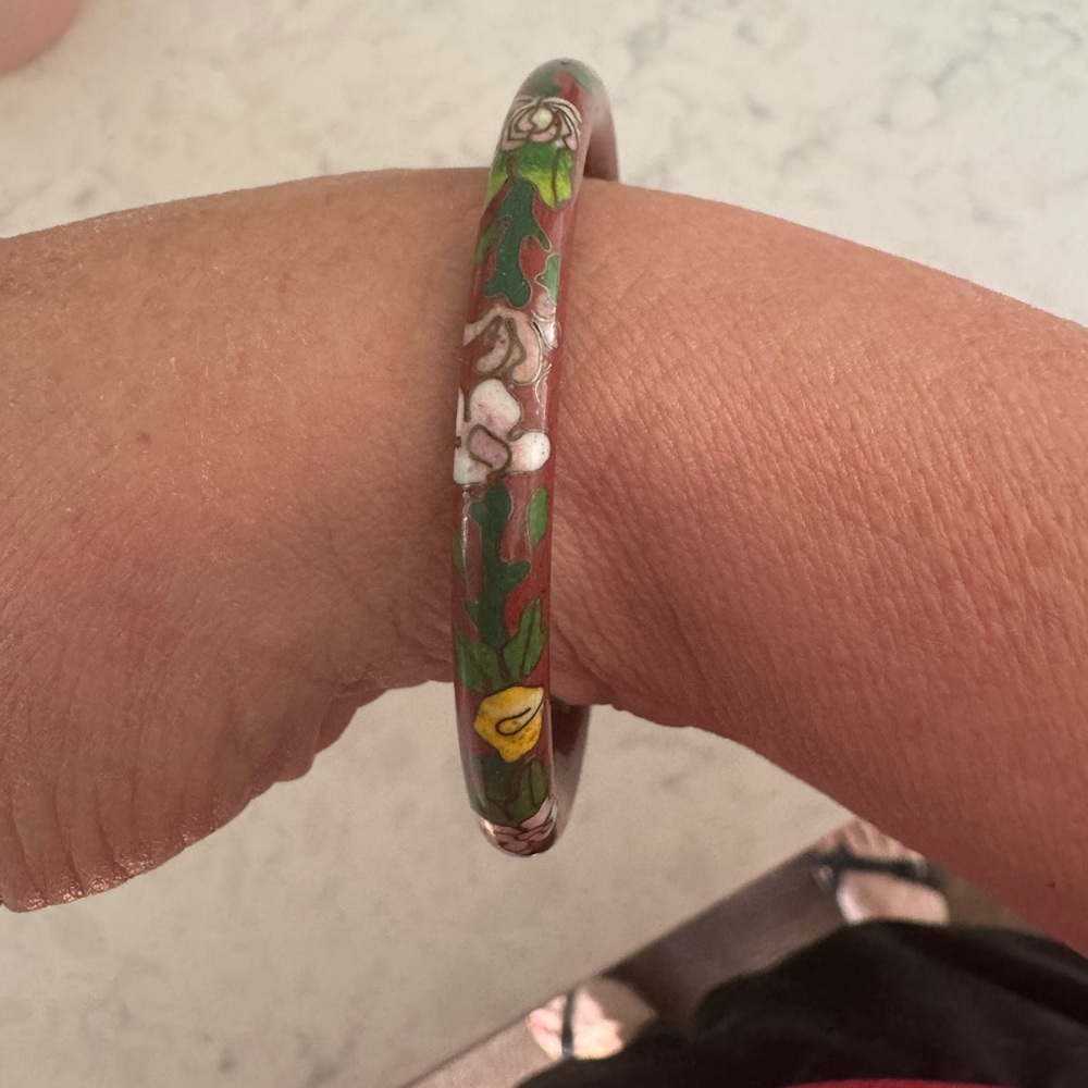 Vintage Cloisonné Enamel Bangle Bracelet